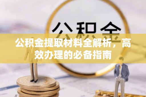 常德公积金提取材料全解析，高效办理的必备指南